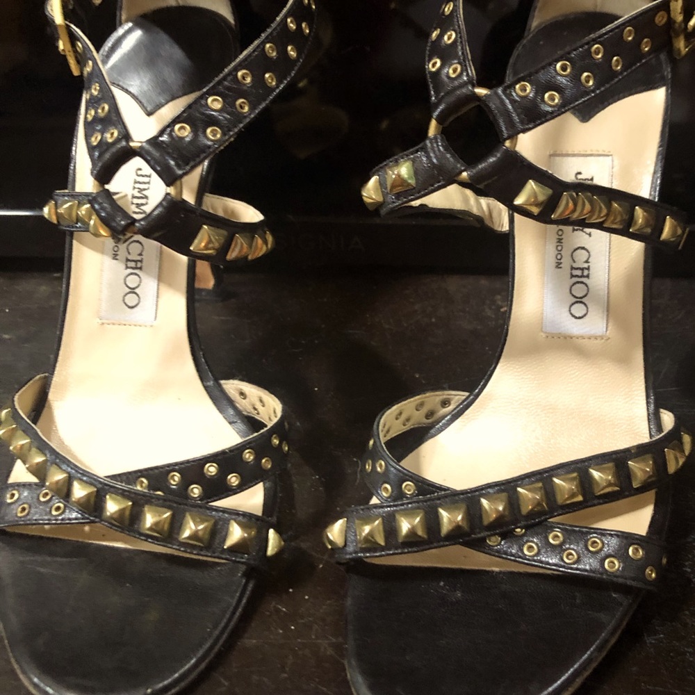 Jimmy Choo Studded Inga Strappy Heels